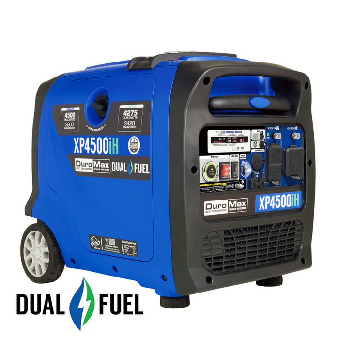 Duromax Inverter Generator XP4500iH | 4,500 Watt Dual Fuel Portable w/ CO Alert