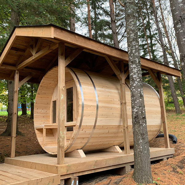 Dundalk Leisurecraft Tranquility Barrel Sauna | woodburning heater