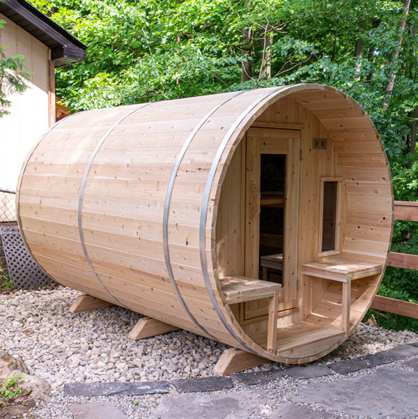 Dundalk Leisurecraft Tranquility Barrel Sauna | woodburning heater