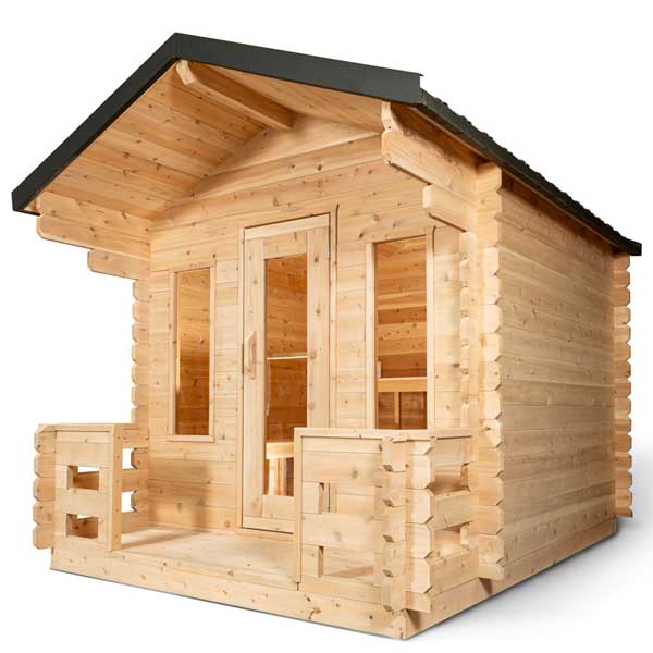 Dundalk Leisurecraft Georgian Cabin Sauna with Porch | woodburning heater