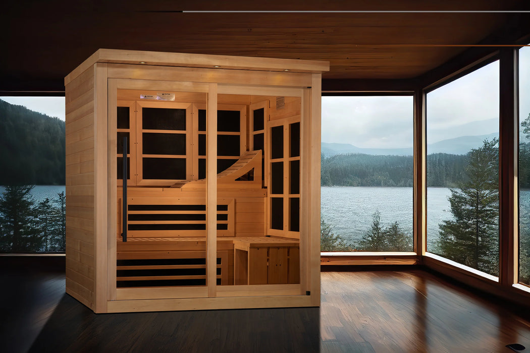 Golden Designs New Model "Monaco" Limited Edition 6-person Near Zero EMF FAR Infrared Sauna