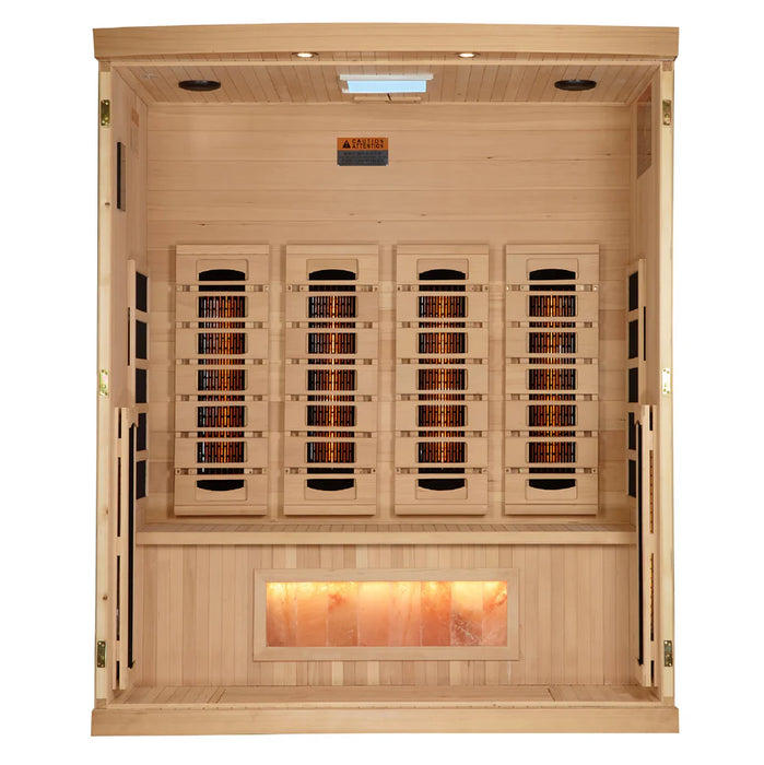 Golden Designs 2025 "reserve" 4-Person Full Spectrum FAR Infrared Sauna with Himalayan Salt Bar