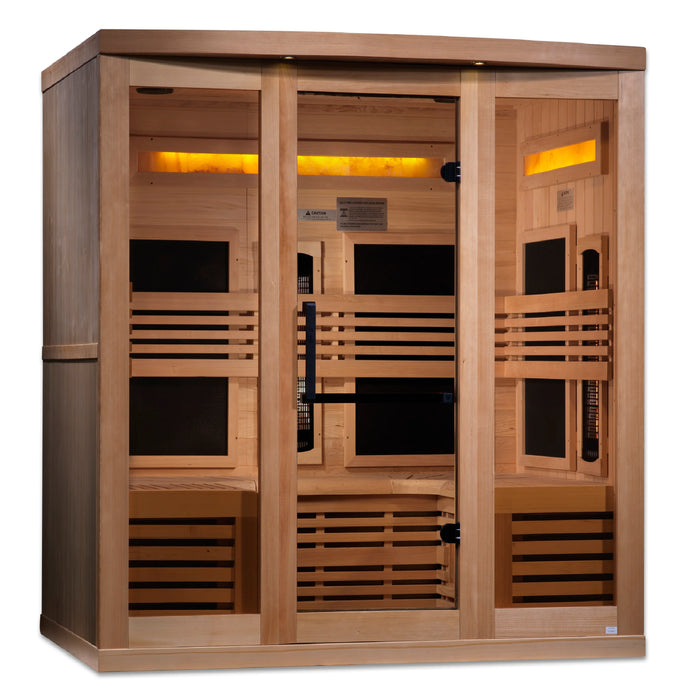 Golden Designs 6-Person Full Spectrum Infrared Sauna with Himalayan Salt Bar