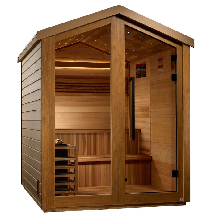Golden Designs "Kaarina" 6 Person Outdoor Traditional Sauna - Canadian Red Cedar Interior