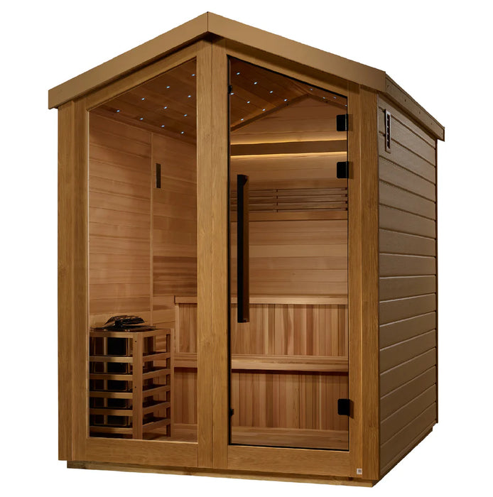 Golden Designs "Kaarina" 6 Person Outdoor Traditional Sauna - Canadian Red Cedar Interior