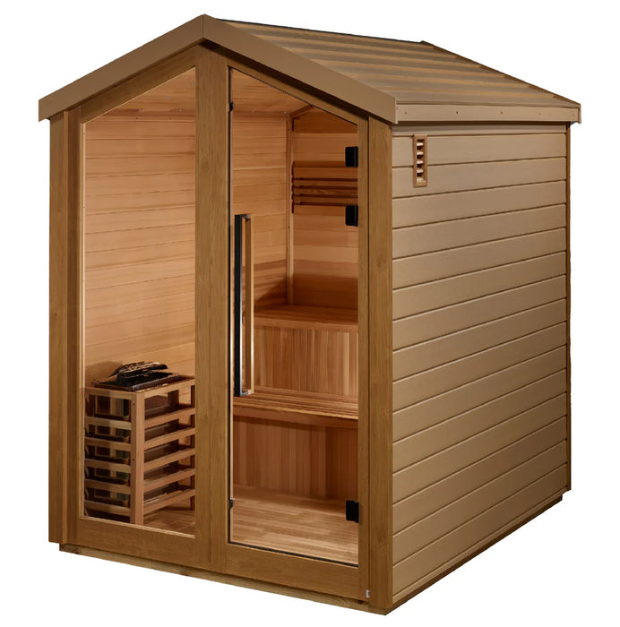 Golden Designs "Kaarina" 6 Person Outdoor Traditional Sauna - Canadian Red Cedar Interior