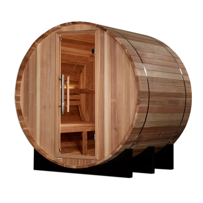 Golden Designs "St. Moritz" 2 Person Barrel Traditional Sauna - Pacific Cedar