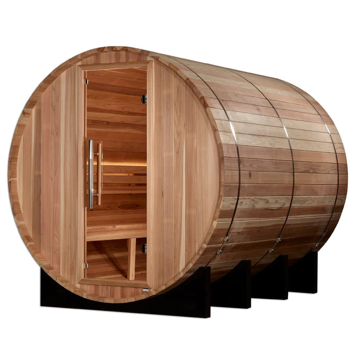Golden Designs "Klosters" 6 Person Barrel Traditional Sauna - Pacific Cedar