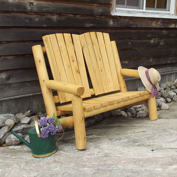 Leisurecraft Adirondack Log 2 Seat Bench