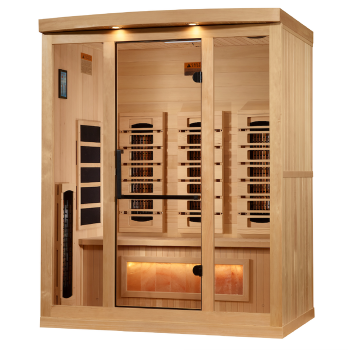 Golden designs infrared sauna 2025 "Reserve" Full Spectrum with Himalayan Salt Bar
