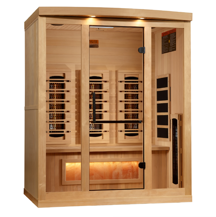 Golden designs infrared sauna 2025 "Reserve" Full Spectrum with Himalayan Salt Bar