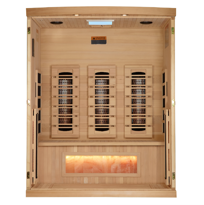 Golden designs infrared sauna 2025 "Reserve" Full Spectrum with Himalayan Salt Bar
