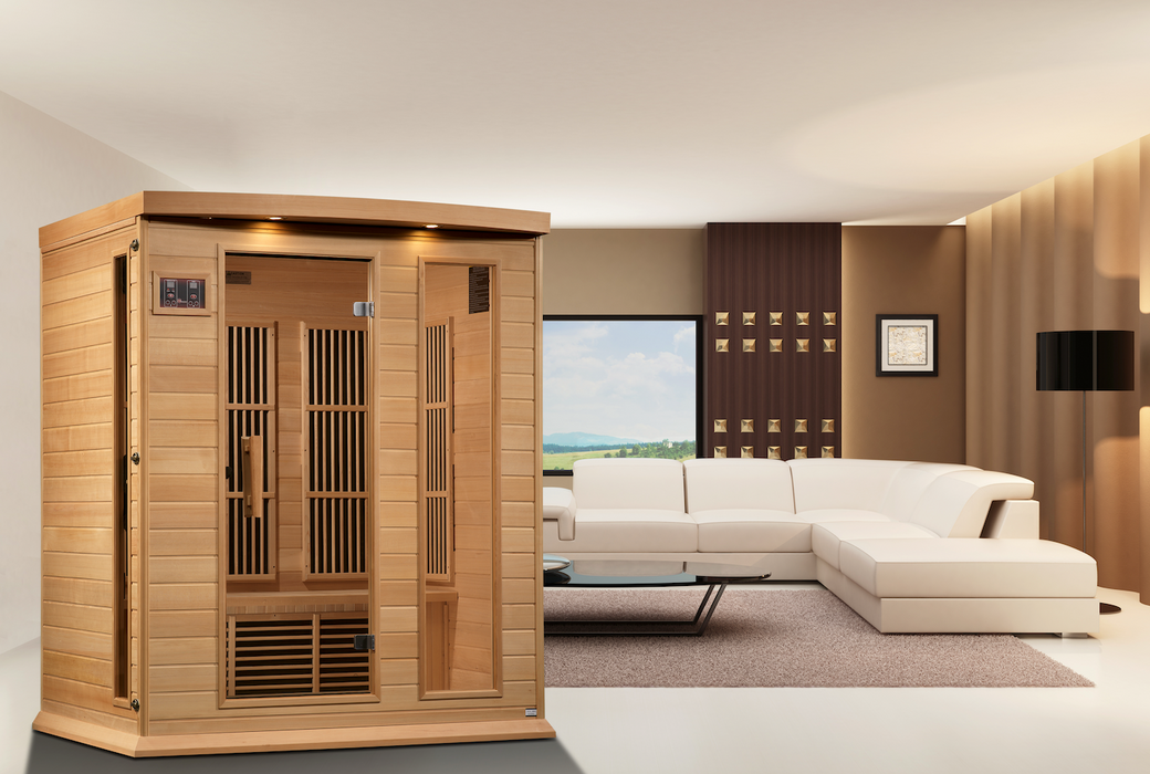 Maxxus 3 person infrared sauna Low EMF FAR | Canadian Hemlock
