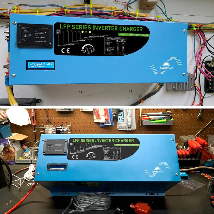 SunGold Power Inverter With Charger 4000W DC 12V Split Phase Pure Sine Wave